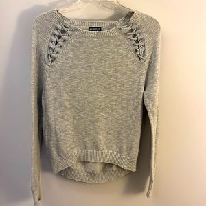 Express lightweight gray sweater with laces XS